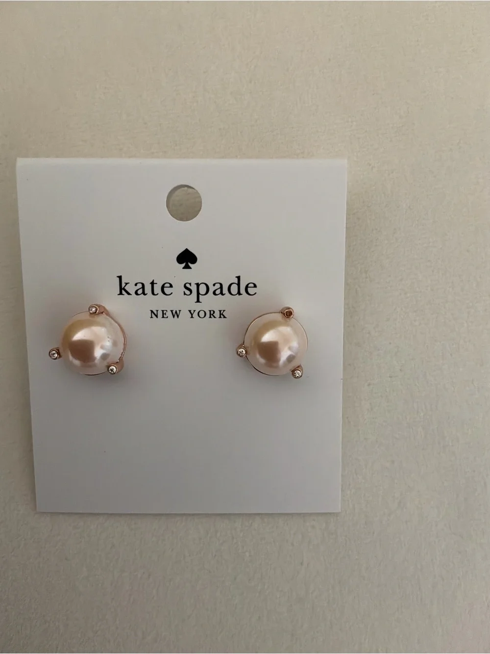 kate spade Rose Gold & Blush Faux Pearl Stud Earrings | NWT